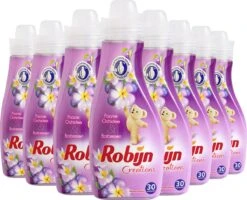 Robijn Creations Paarse Orchidee & Bosbessen Wasverzachter - 8 X 30 Wasbeurten - Voordeelverpakking -Huishoudelijke Schoonmaak 1200x970