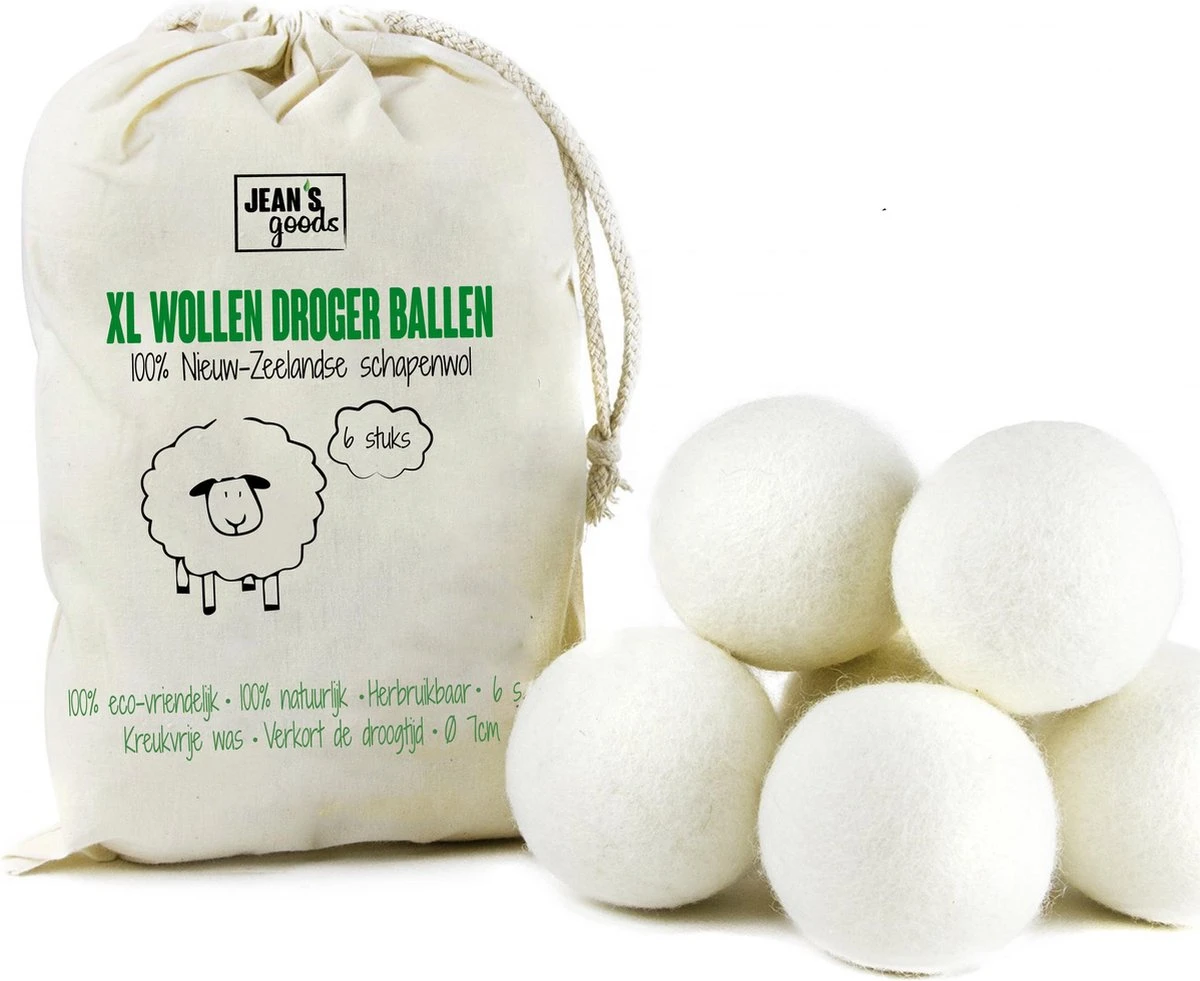 Jean's Goods Drogerballen - Droogballen - Wasdrogerballen - Wasdroger Ballen - Wasbol - Wasbollen - Wasballen - Energiebesparende Producten - Energiebesparend - Duurzaam Cadeau - RWS Wol - Zero Waste - Wasverzachter - Beige - 6 Stuks 3 Jean's Goods Drogerballen - Droogballen - Wasdrogerballen - Wasdroger Ballen - Wasbol - Wasbollen - Wasballen - Energiebesparende Producten - Energiebesparend - Duurzaam Cadeau - RWS Wol - Zero Waste - Wasverzachter - Beige - 6 Stuks
