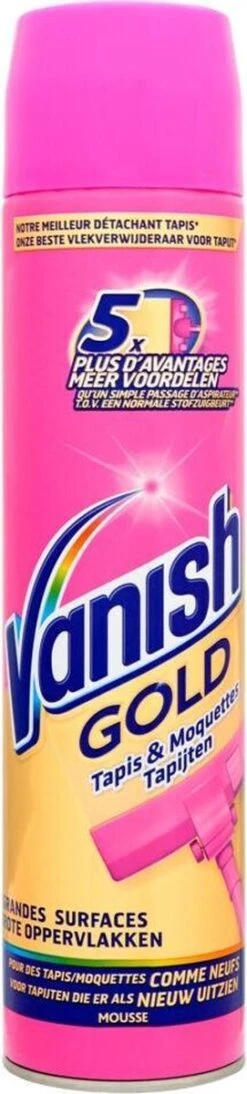 Vanish Gold Mousse Voor Tapijt Vlekkenverwijderaar - 600 Ml -Huishoudelijke Schoonmaak 271x1200 1