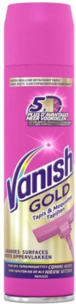 Vanish Gold Mousse Voor Tapijt Vlekkenverwijderaar - 600 Ml -Huishoudelijke Schoonmaak 302x1200