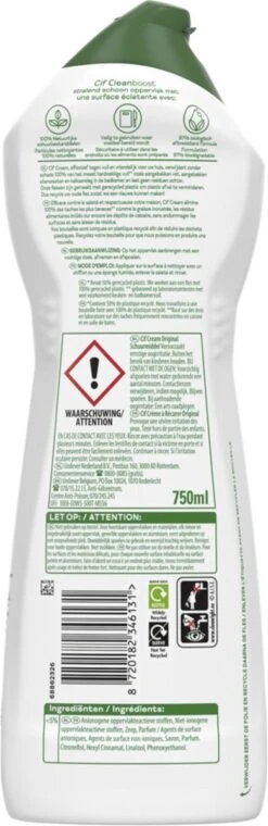 Cif CleanBoost Cream Original Schuurmiddel - 8 X 750 Ml - Voordeelverpakking 12 Cif CleanBoost Cream Original Schuurmiddel - 8 X 750 Ml - Voordeelverpakking -Huishoudelijke Schoonmaak 390x1200 6