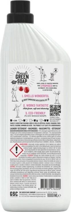 Marcel's Green Soap Wasmiddel Patchouli & Cranberry - 6 X 1 Liter -Huishoudelijke Schoonmaak 405x1200 1