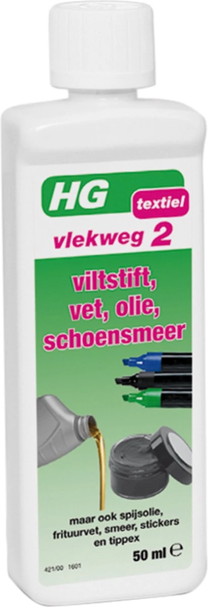 HG Vlekweg 2 - 50ml - Voor O.a. Vlekken Van Viltstift, Vet, Olie & Schoensmeer 8 HG Vlekweg 2 - 50ml - Voor O.a. Vlekken Van Viltstift, Vet, Olie & Schoensmeer - Afbeelding 6