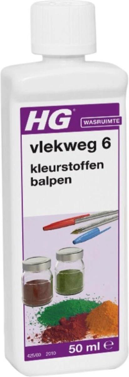 HG Vlekweg 6 - 50ml- Voor O.a. Vlekken Van Ballpoint & Hardnekkige Kleurstoffen 3 HG Vlekweg 6 - 50ml- Voor O.a. Vlekken Van Ballpoint & Hardnekkige Kleurstoffen