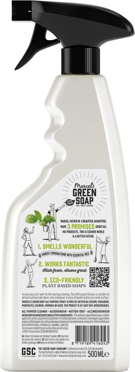 Marcel's Green Soap Allesreiniger Spray Basilicum & Vertivert Gras - 6 X 500 Ml 7 Marcel's Green Soap Allesreiniger Spray Basilicum & Vertivert Gras - 6 X 500 Ml - Afbeelding 5