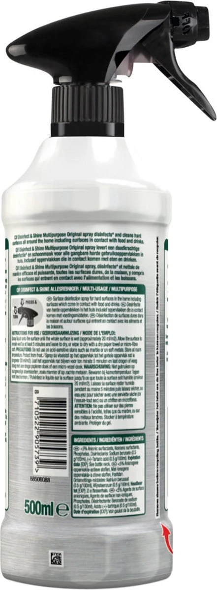 Cif Disinfect & Shine Original Desinfectie Spray - 6 X 500 Ml - Voordeelverpakking 4 Cif Disinfect & Shine Original Desinfectie Spray - 6 X 500 Ml - Voordeelverpakking - Afbeelding 2