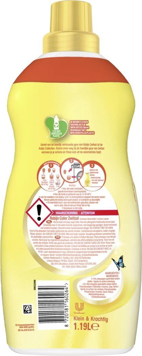 Robijn Klein & Krachtig Zwitsal Vloeibaar Wasmiddel - 2 X 34 Wasbeurten - Voordeelverpakking 6 Robijn Klein & Krachtig Zwitsal Vloeibaar Wasmiddel - 2 X 34 Wasbeurten - Voordeelverpakking - Afbeelding 4