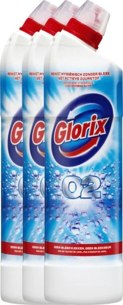 Glorix Bleek O2 - 750 Ml - Toiletreiniger - 3 Stuks - Voordeelverpakking