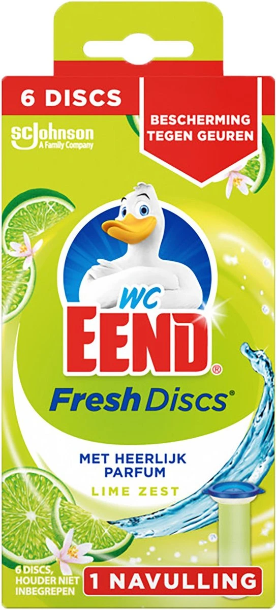 WC Eend Houder Fresh Discs Lime Zest + 3 X 6 Discs Navulling 4 WC Eend Houder Fresh Discs Lime Zest + 3 X 6 Discs Navulling - Afbeelding 2