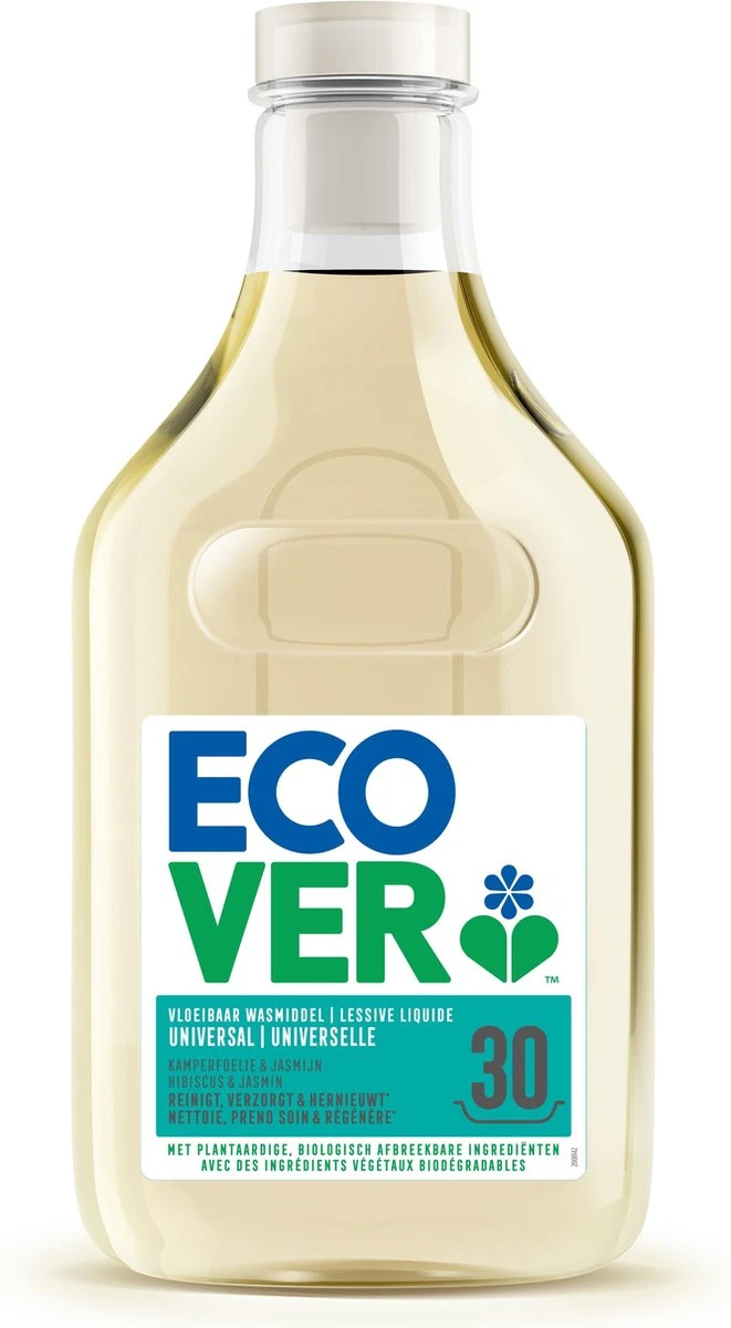 Ecover Vloeibaar Wasmiddel Universal - Kamperfoelie & Jasmijn - 1,5 L - 30 Wasbeurten 3 Ecover Vloeibaar Wasmiddel Universal - Kamperfoelie & Jasmijn - 1,5 L - 30 Wasbeurten