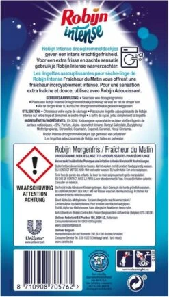 Robijn Intense Morgenfris Droogtrommeldoekjes - 9 X 20 Stuks - Voordeelverpakking 15 Robijn Intense Morgenfris Droogtrommeldoekjes - 9 X 20 Stuks - Voordeelverpakking -Huishoudelijke Schoonmaak 683x1200