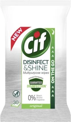 Cif Disinfect & Shine Wipes Original Desinfectie Schoonmaakdoekjes - 12 X 30 Doekjes - Voordeelverpakking -Huishoudelijke Schoonmaak 697x1200 1
