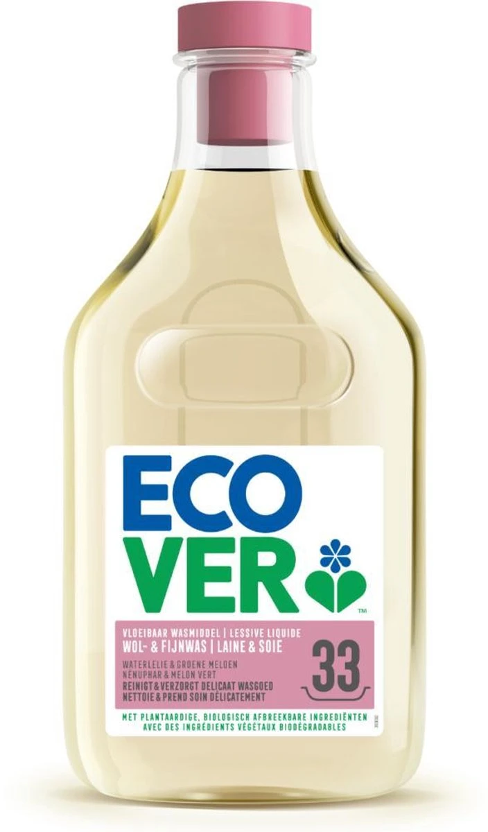 Ecover Wol & Fijnwasmiddel - Waterlelie & Groene Meloen - 1,5 L - 33 Wasbeurten 8 Ecover Wol & Fijnwasmiddel - Waterlelie & Groene Meloen - 1,5 L - 33 Wasbeurten - Afbeelding 6