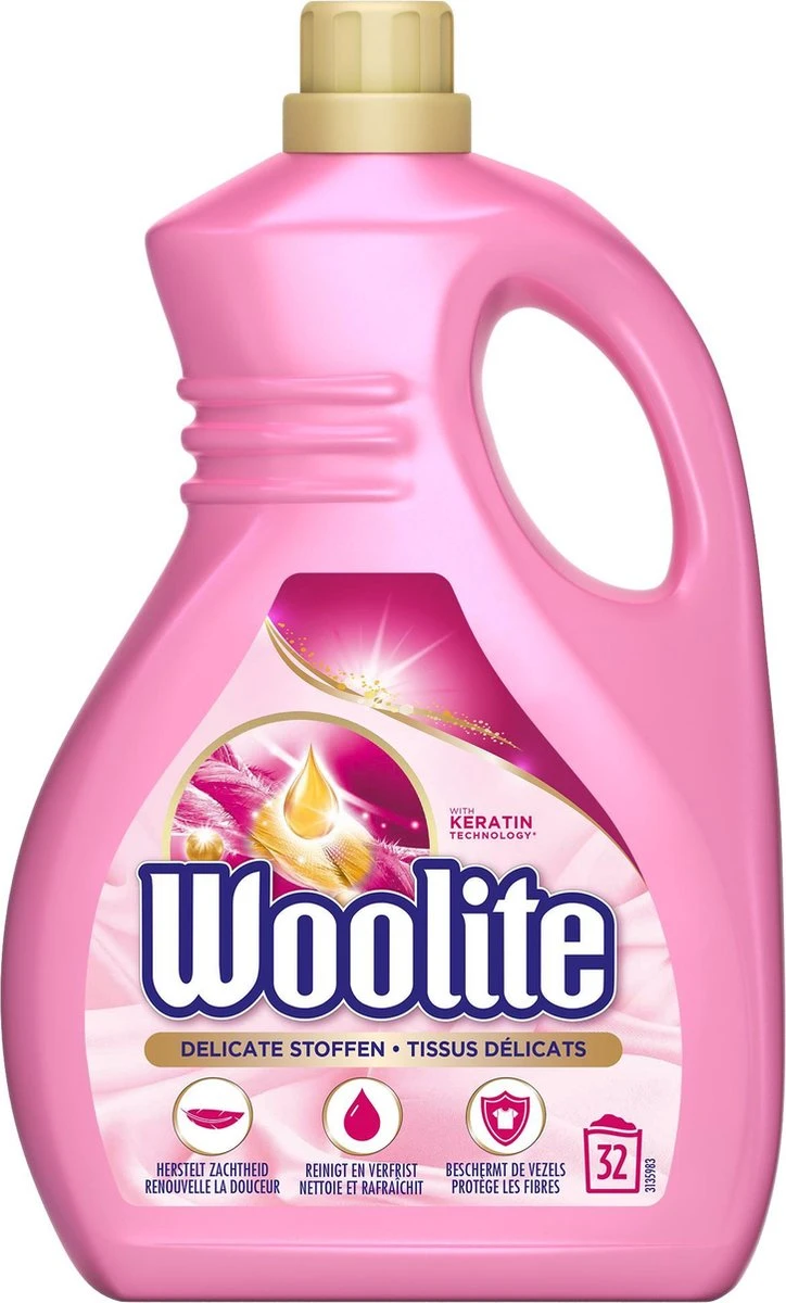 Woolite Wol & Zijde Wasmiddel Met Keratine - 32 Wasbeurten - 1,9 L 4 Woolite Wol & Zijde Wasmiddel Met Keratine - 32 Wasbeurten - 1,9 L - Afbeelding 2
