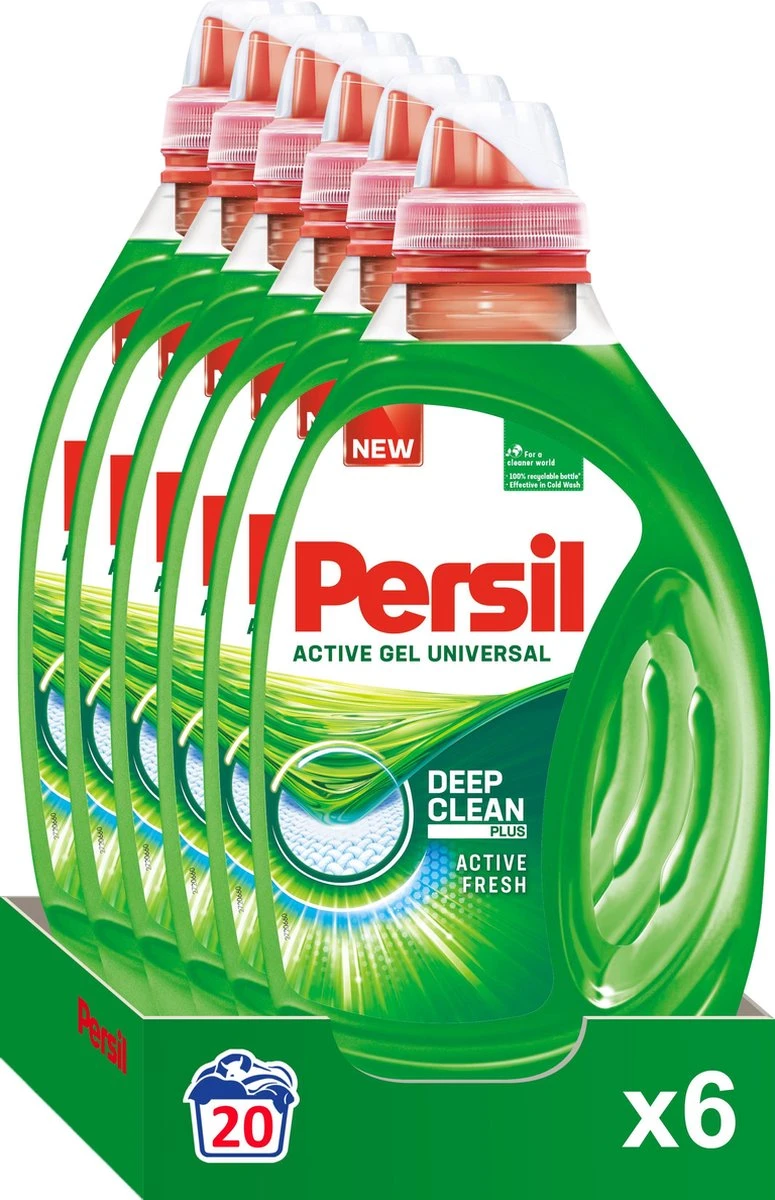 Persil® Persil Active Gel Universal - Vloeibaar Wasmiddel - Voordeelverpakking - 6 X 20 Wasbeurten 4 Persil® Persil Active Gel Universal - Vloeibaar Wasmiddel - Voordeelverpakking - 6 X 20 Wasbeurten - Afbeelding 2