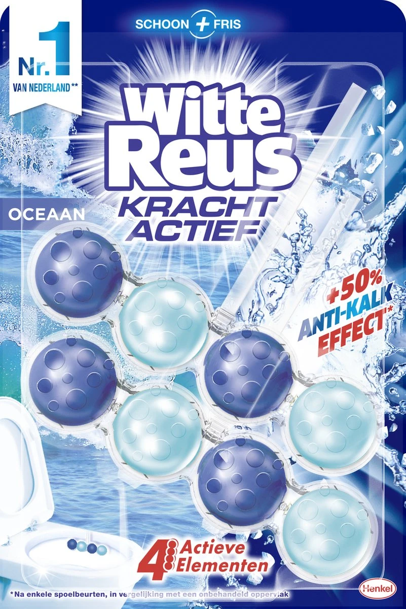 Witte Reus Kracht Actief Toiletblok - Oceaan - WC Blokjes Voordeelverpakking - 20 Stuks 4 Witte Reus Kracht Actief Toiletblok - Oceaan - WC Blokjes Voordeelverpakking - 20 Stuks - Afbeelding 2