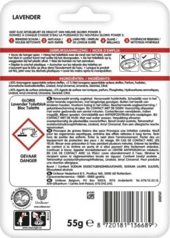 Glorix Power 5 Toiletblokken - Lavendel - 9 Stuks - Voordeelverpakking -Huishoudelijke Schoonmaak 860x1200