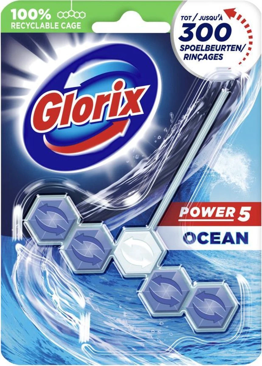 Glorix Power 5 Toiletblokken - Ocean - 9 Stuks - Halfjaarbox - Voordeelverpakking 12 Glorix Power 5 Toiletblokken - Ocean - 9 Stuks - Halfjaarbox - Voordeelverpakking - Afbeelding 10
