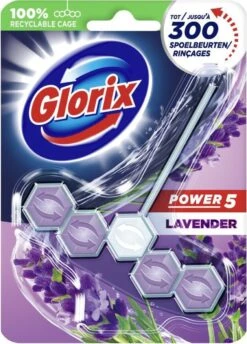 Glorix Power 5 Toiletblokken - Lavendel - 9 Stuks - Voordeelverpakking -Huishoudelijke Schoonmaak 861x1200