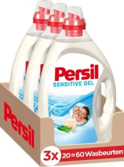 PersilĀ® Persil Gel Sensitive - Vloeibaar Wasmiddel - Gevoelige Huid En Baby - Voordeelverpakking - 3 X 20 Wasbeurten