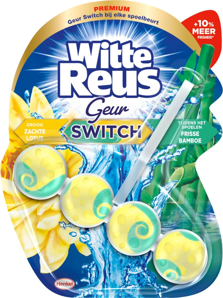 Witte Reus Toiletblok Geur Switch - Lotus Bamboe - WC Blokjes Voordeelverpakking - 10 Stuks 5 Witte Reus Toiletblok Geur Switch - Lotus Bamboe - WC Blokjes Voordeelverpakking - 10 Stuks - Afbeelding 3