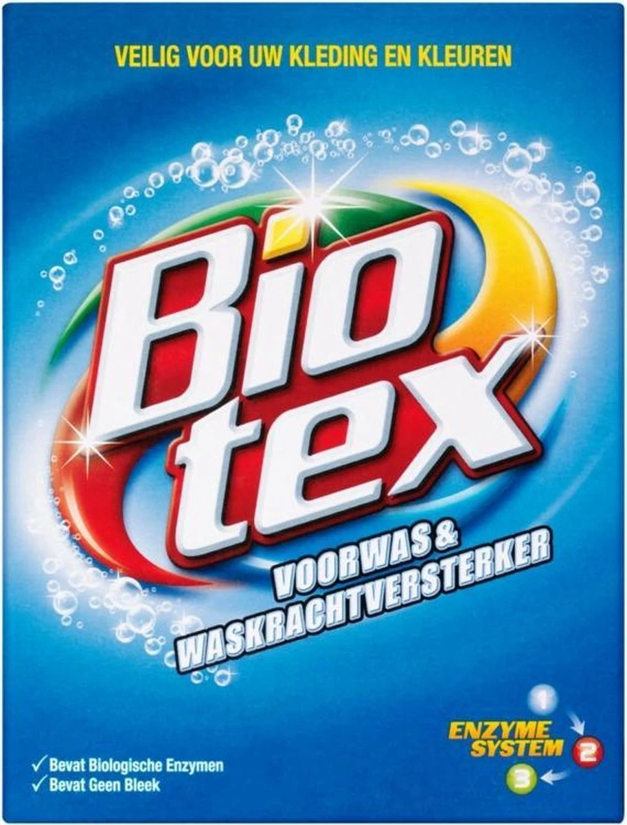 Biotex Waspoeder Voorwas & Waskrachtversterker - 750 Gram 4 Biotex Waspoeder Voorwas & Waskrachtversterker - 750 Gram - Afbeelding 2