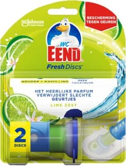 WC Eend Houder Fresh Discs Lime Zest + 3 X 6 Discs Navulling 7 WC Eend Houder Fresh Discs Lime Zest + 3 X 6 Discs Navulling -Huishoudelijke Schoonmaak 913x1200 3