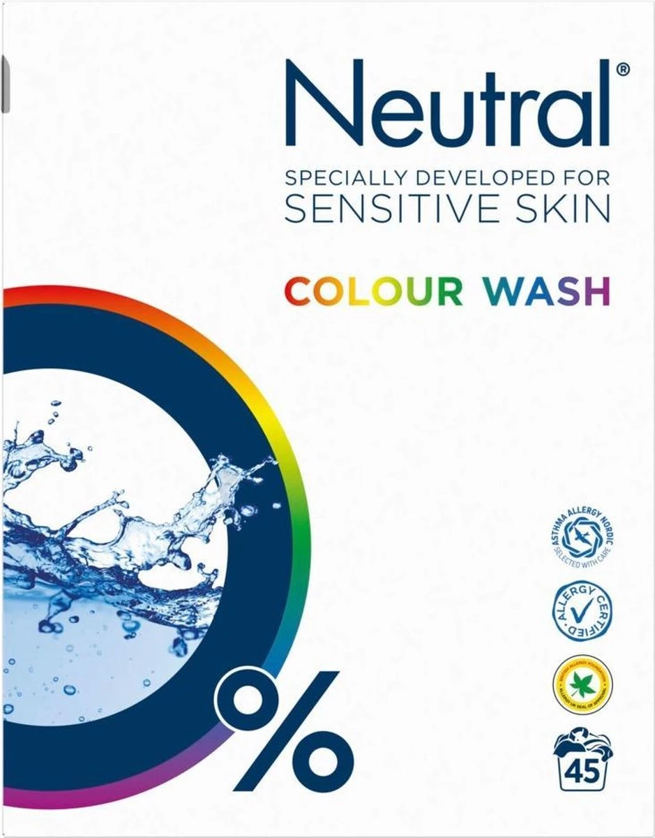 Neutral Waspoeder Kleur - Dermatologisch Getest, Parfumvrij En Hypoallergeen - 4 X 45 Wasbeurten 4 Neutral Waspoeder Kleur - Dermatologisch Getest, Parfumvrij En Hypoallergeen - 4 X 45 Wasbeurten - Afbeelding 2