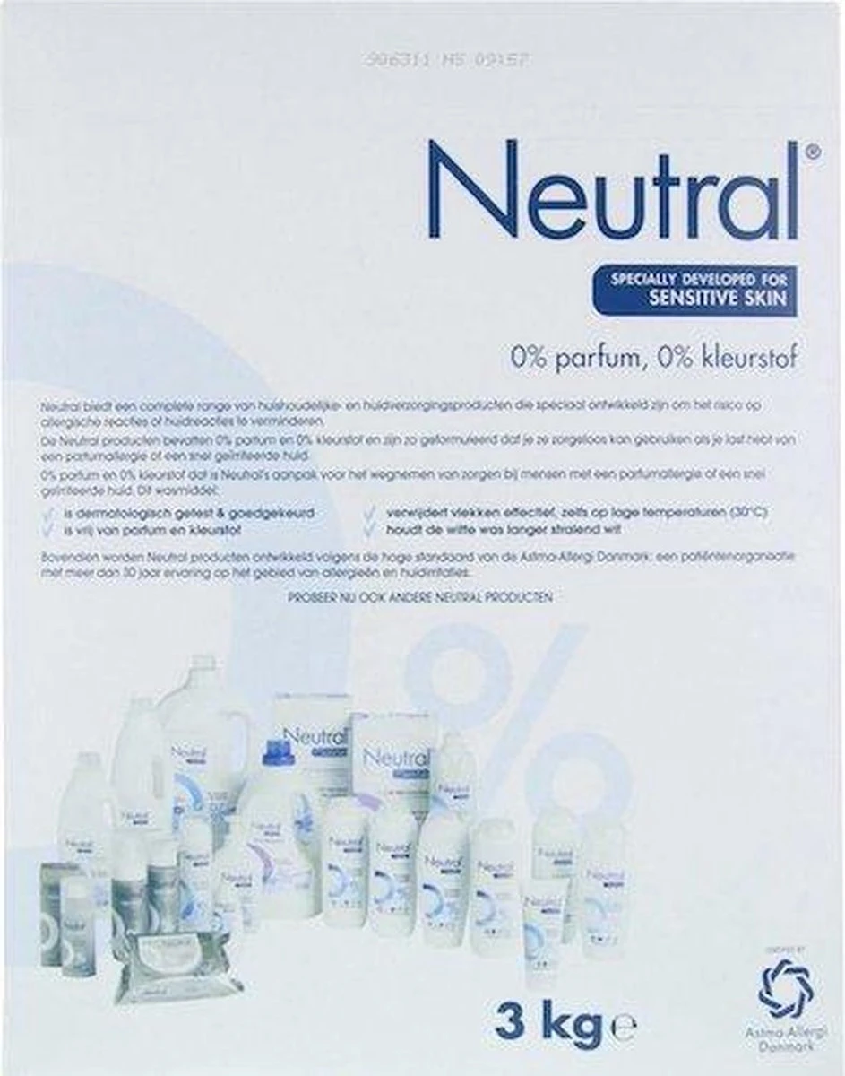 Neutral 0% Wit Parfumvrij Waspoeder - 45 Wasbeurten - Wasmiddel 19 Neutral 0% Wit Parfumvrij Waspoeder - 45 Wasbeurten - Wasmiddel - Afbeelding 17