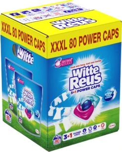 Witte Reus Power Caps Wascapsules - Wasmiddel Capsules - Voordeelverpakking - 2x40 Wasbeurten 10 Witte Reus Power Caps Wascapsules - Wasmiddel Capsules - Voordeelverpakking - 2x40 Wasbeurten -Huishoudelijke Schoonmaak 965x1200