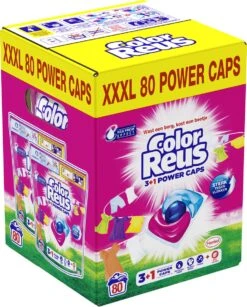 Color Reus Power Caps Wascapsules – Wasmiddel Capsules – Voordeelverpakking – 2x40 Wasbeurten -Huishoudelijke Schoonmaak 966x1200