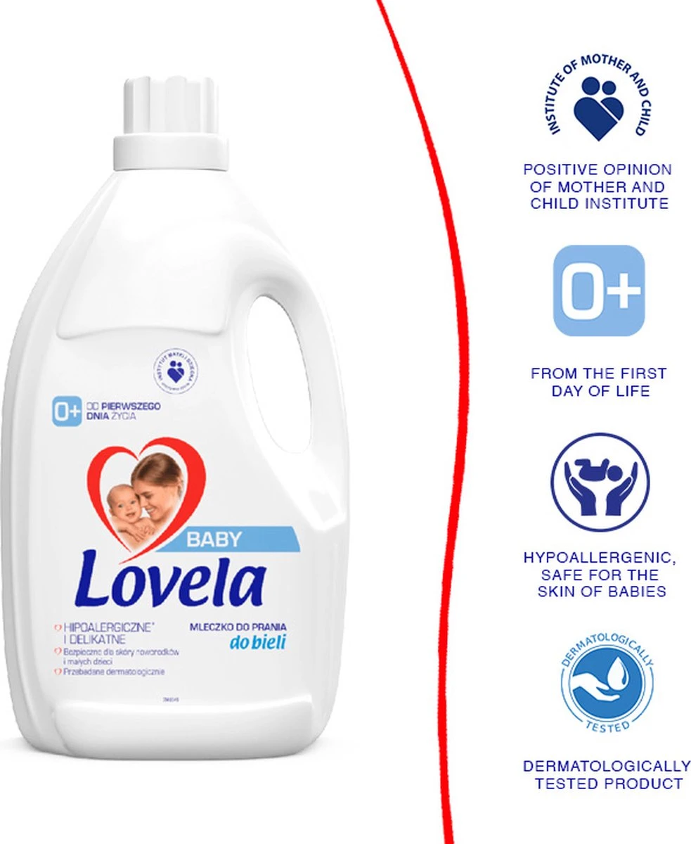 Lovela - Wasmiddel - Hypoallergene Melk - Voor Het Wassen Van Baby & Witte Kleding - 4,5l 7 Lovela - Wasmiddel - Hypoallergene Melk - Voor Het Wassen Van Baby & Witte Kleding - 4,5l - Afbeelding 5